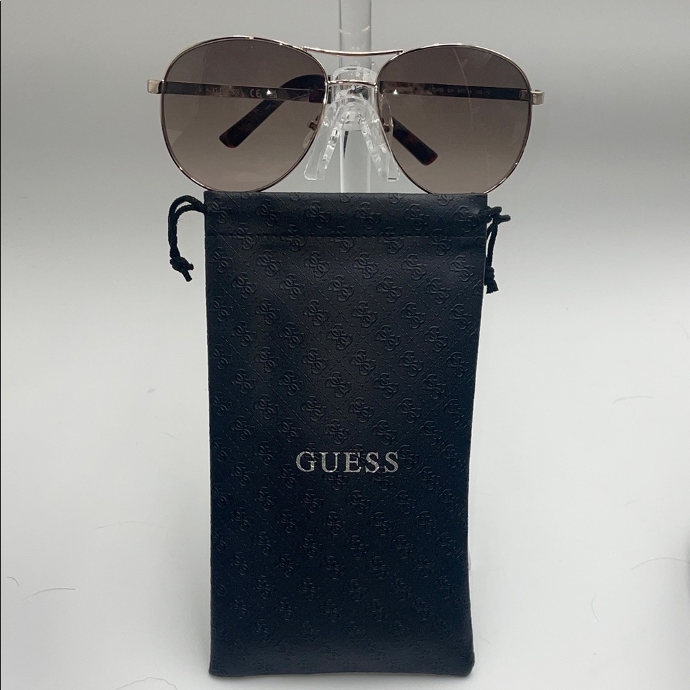 Guess Aviator Sunglasses Brown and Gold Tones